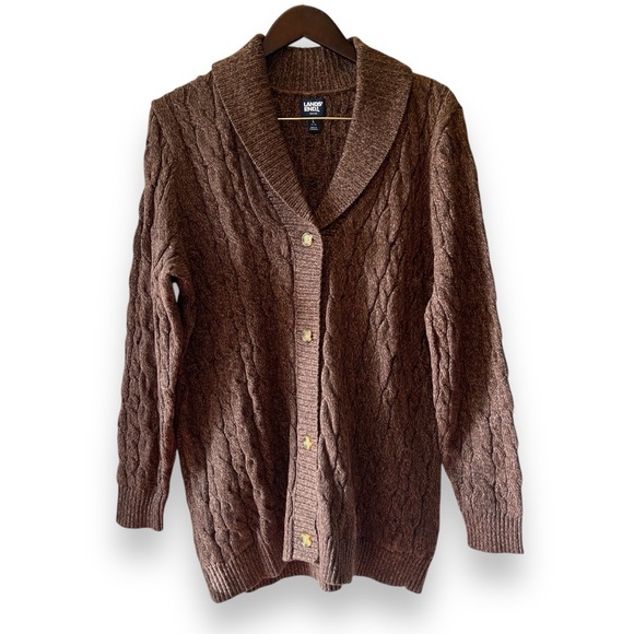 Lands' End Sweaters - Lands End Women's Brown Drifter Cardigan Button Down Sweater Size L